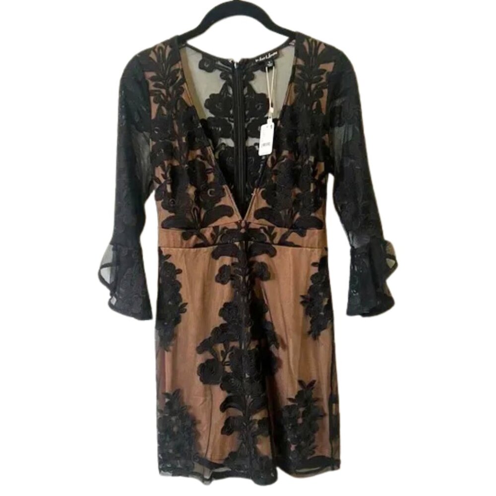 For Love And Lemons Black Floral Lace Dress